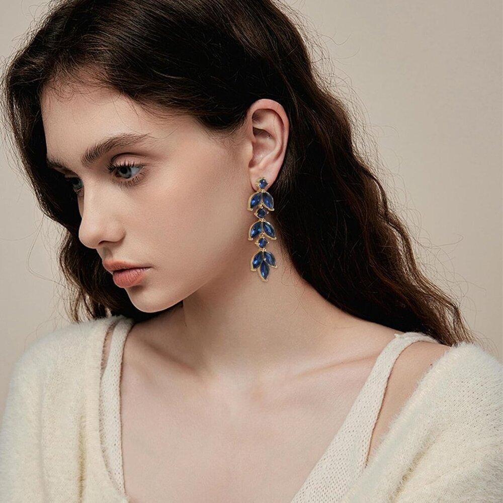 Dangle Earrings Rhinestone Crystal Drop Jewelry for Weddings Proms Parties - Picture 3 of 8